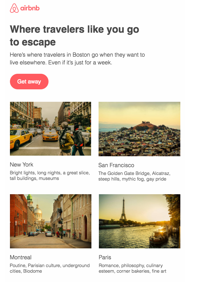 Airbnb es un ejemplo de inbound marketing en temas de email marketing