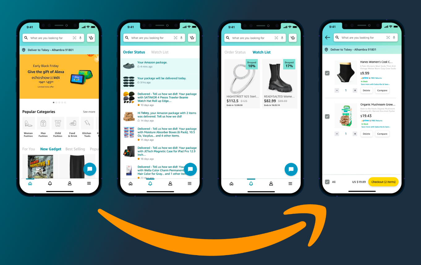 Amazon app es el perfecto ejemplo de un desarrollo para un marketplace.